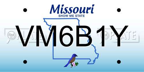VM6B1Y Missouri License Plate