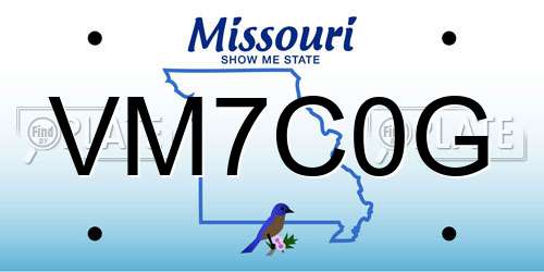 VM7C0G Missouri License Plate