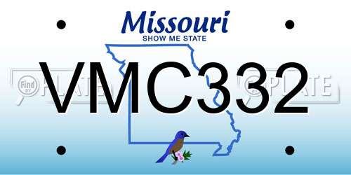 VMC332 Missouri License Plate