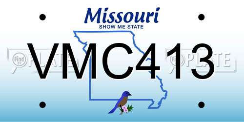 VMC413 Missouri License Plate