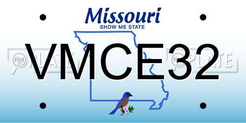 VMCE32 Missouri License Plate