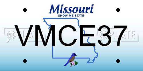 VMCE37 Missouri License Plate