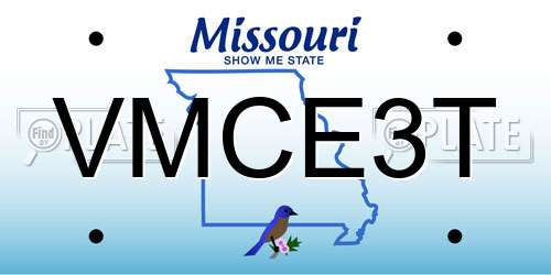 VMCE3T Missouri License Plate