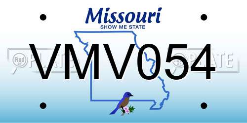 VMV054 Missouri License Plate