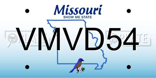 VMVD54 Missouri License Plate