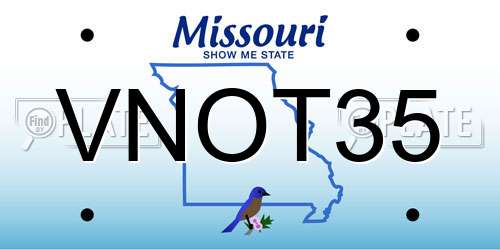 VNOT35 Missouri License Plate