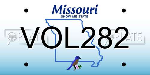VOL282 Missouri License Plate