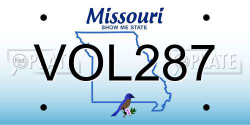 VOL287 Missouri License Plate
