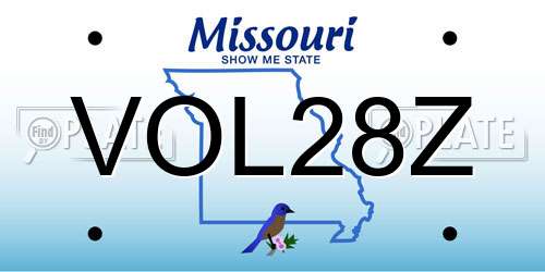 VOL28Z Missouri License Plate