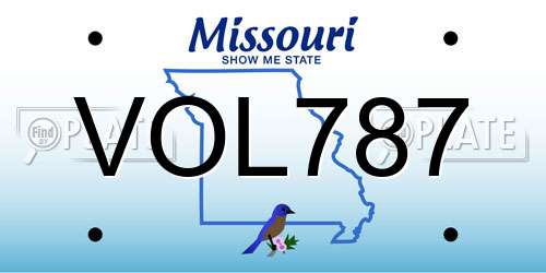 VOL787 Missouri License Plate