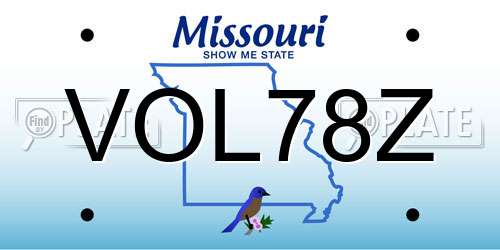 VOL78Z Missouri License Plate