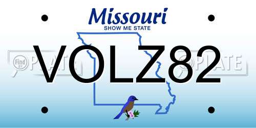 VOLZ82 Missouri License Plate