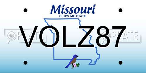 VOLZ87 Missouri License Plate