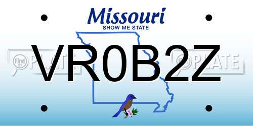 VR0B2Z Missouri License Plate