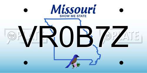 VR0B7Z Missouri License Plate