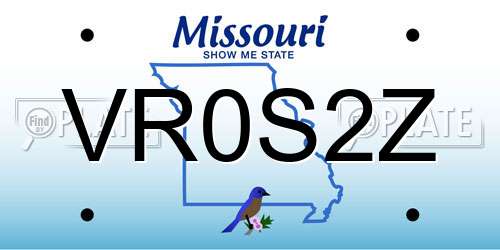 VR0S2Z Missouri License Plate