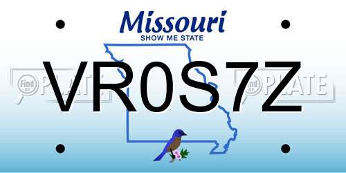 VR0S7Z Missouri License Plate