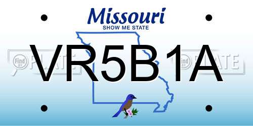 VR5B1A Missouri License Plate