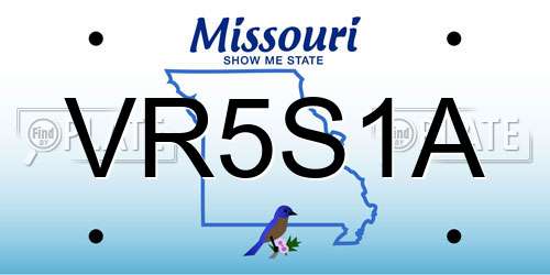 VR5S1A Missouri License Plate
