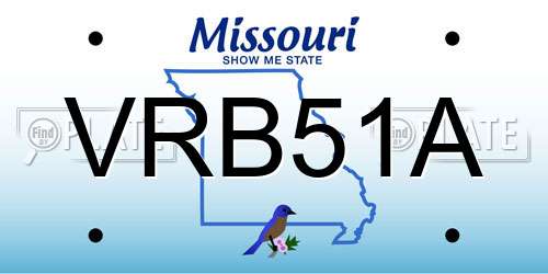 VRB51A Missouri License Plate