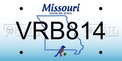VRB814 Missouri License Plate
