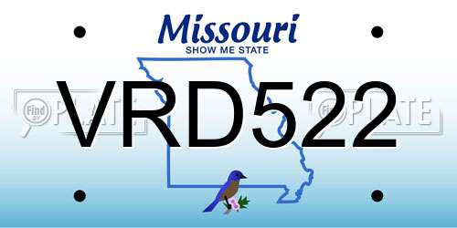 VRD522 Missouri License Plate