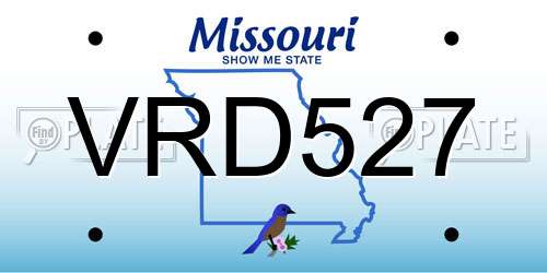 VRD527 Missouri License Plate