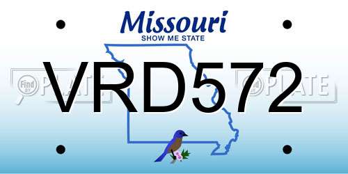 VRD572 Missouri License Plate