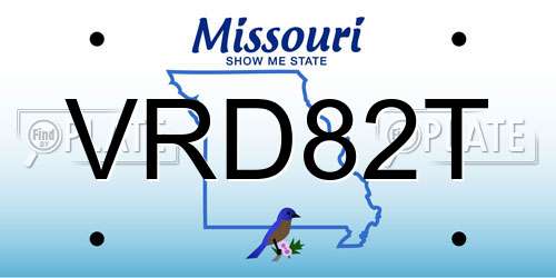 VRD82T Missouri License Plate