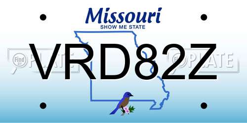 VRD82Z Missouri License Plate