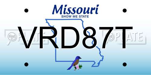 VRD87T Missouri License Plate