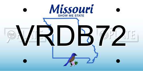 VRDB72 Missouri License Plate