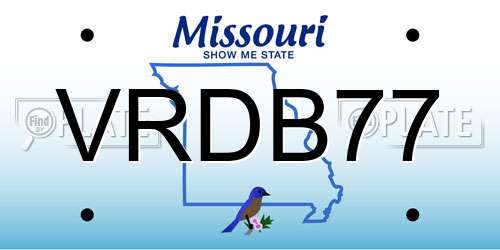 VRDB77 Missouri License Plate
