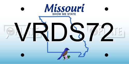 VRDS72 Missouri License Plate