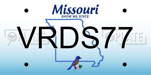 VRDS77 Missouri License Plate