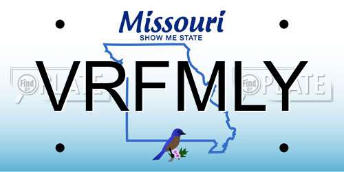 VRFMLY Missouri License Plate