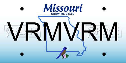 VRMVRM Missouri License Plate