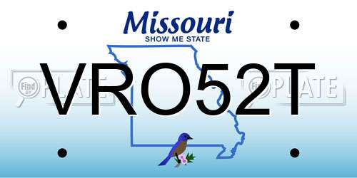 VRO52T Missouri License Plate