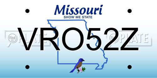 VRO52Z Missouri License Plate