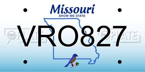 VRO827 Missouri License Plate