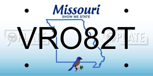 VRO82T Missouri License Plate