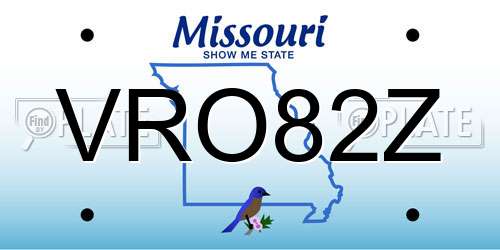 VRO82Z Missouri License Plate