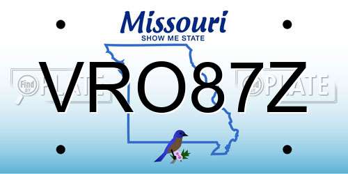 VRO87Z Missouri License Plate