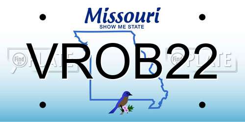 VROB22 Missouri License Plate