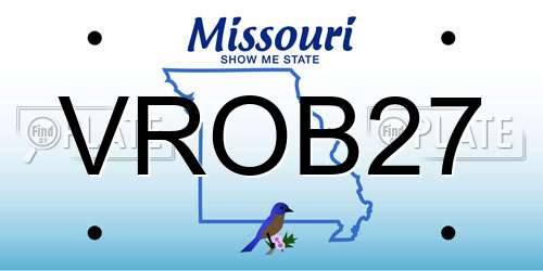VROB27 Missouri License Plate
