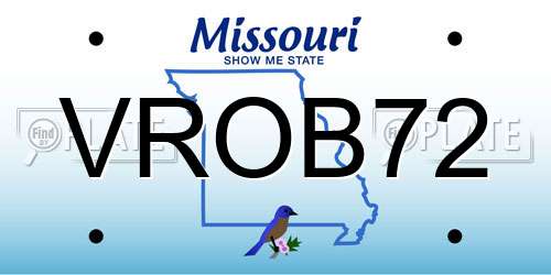 VROB72 Missouri License Plate