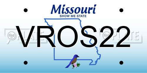 VROS22 Missouri License Plate