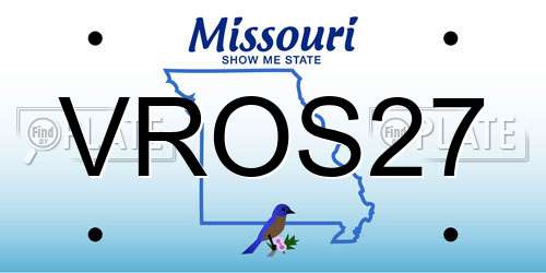VROS27 Missouri License Plate