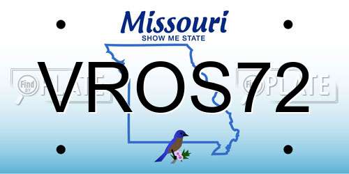 VROS72 Missouri License Plate