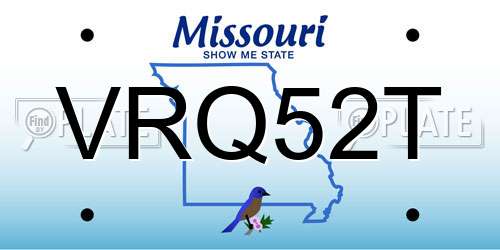VRQ52T Missouri License Plate